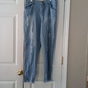 Distressed raw hem stretch jeans  Sz M  Waist 30 NWOT